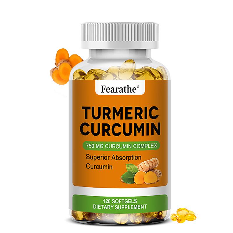 Capsule di curcumina ad alta purezza + estratto di pepe nero 750mg, 120 Capsule
