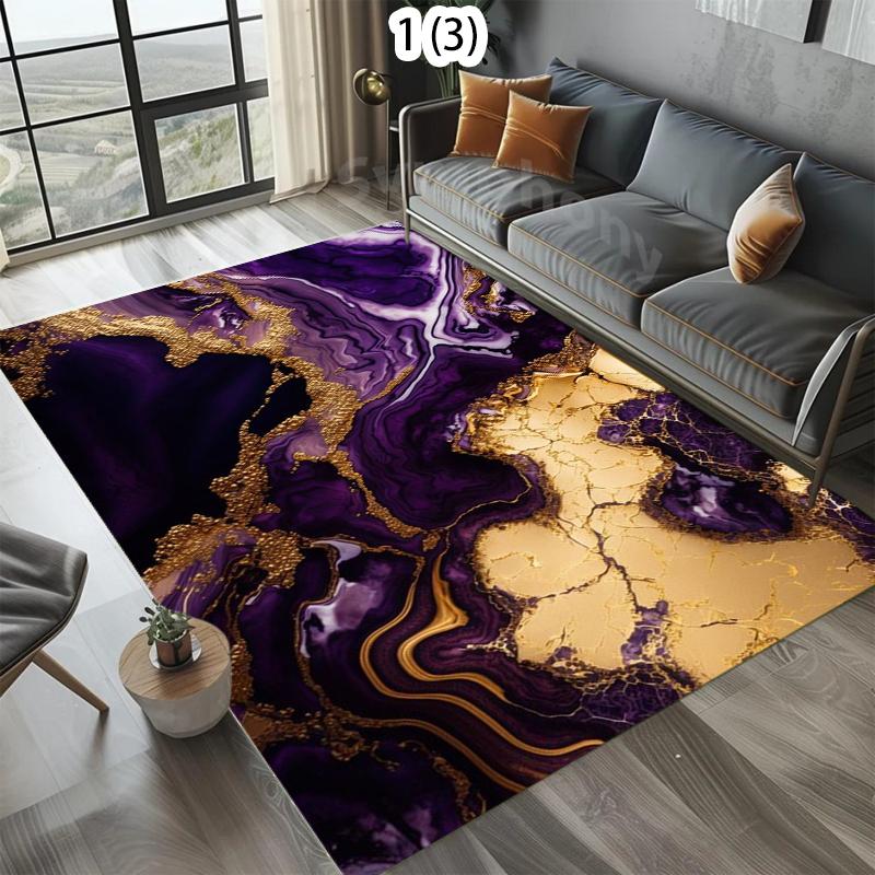 3D Gold Black Fluid Carpet Mat Rug Home Decoration Living Room Bedroom Floor Decor Marble Art Luxury Style Non Slip Rugs