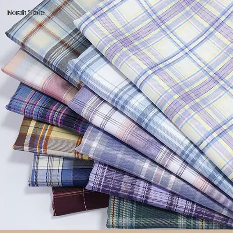 Plaid Fabric Smooth By 0.5 Meter for Clothing Dresses Sewing Japanese-style Jk Uniform Cloth Needlework Breathable Anti-wrinkle