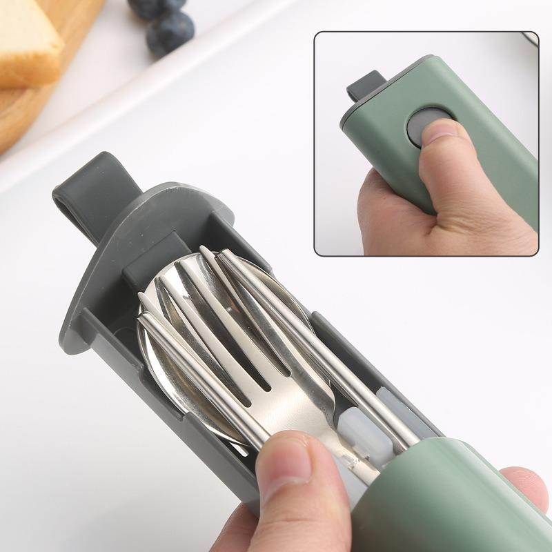 304 Stainless Steel Spoon Fork Chopsticks Cutlery Set Portable Dinnerware Kit Lunch Tableware Box Travel Kitchen Accessories