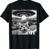 Cat Selfie With Alien UFO Funny S For Kids T Shirt