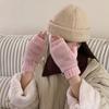 Warm Knitted Gloves Soft Plush Gloves Fashionable Half-Finger Gloves  Women
