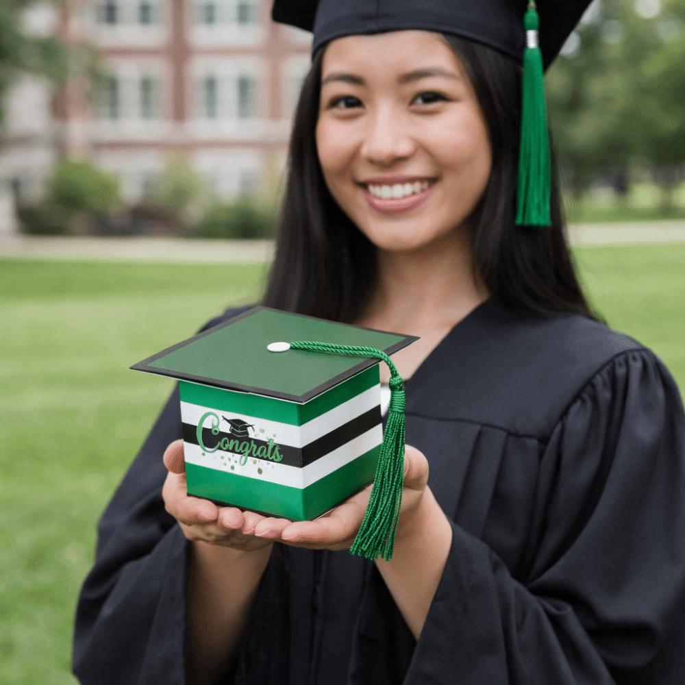 12Pcs Colorful Graduation Candy Box Creative Doctoral Hat Candy Boxes Graduation Party