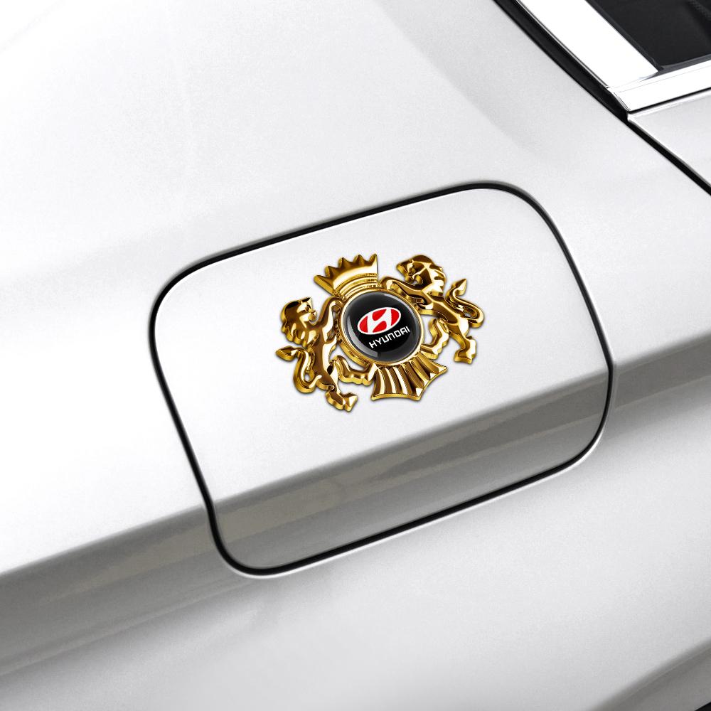 1/2pcs 3D Lion Crown Styling Car Body Side Trunk Emblem Metal Stickers For Hyundai P GDI I30 IX20 IX35 Tucson Solaris Accent Azera