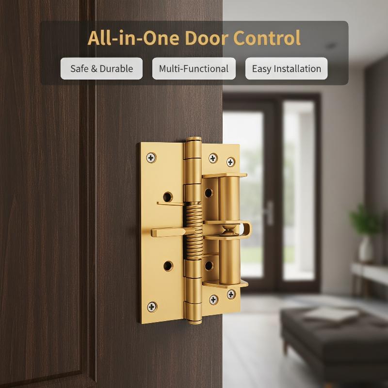 3 In 1 Automatic Self Closing Door Hinges 90° Positioning Weather Resistant Spring Hinge for Backyard Exterior Gate Doors