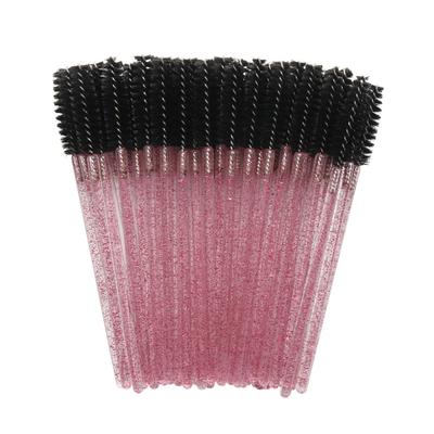Applicatore Monouso con Glitter per Ciglia, Scovolino, Strumento per Trucco Ciglia e Sopracciglia, Pettine Spooler, Scovolino Spool, 50 pezzi, rosa nero, 1 pz