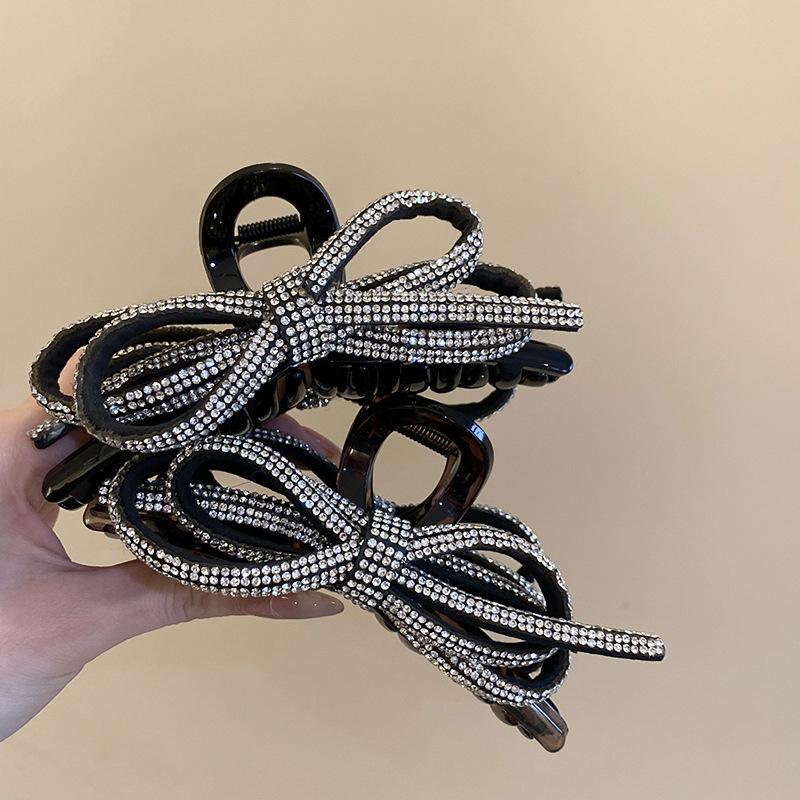 Retro Light Luxury Bow Hairpin, Elegant and Advanced, Back of the Head Grab Clip, Fashionable Temperament, Versatile Hair Accessories Woman