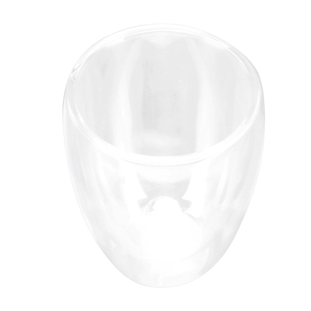 2-Layer Transparent Milk Mug Cylindrical Heat Resistant Coffee Cup for Beverage Home(350ml )