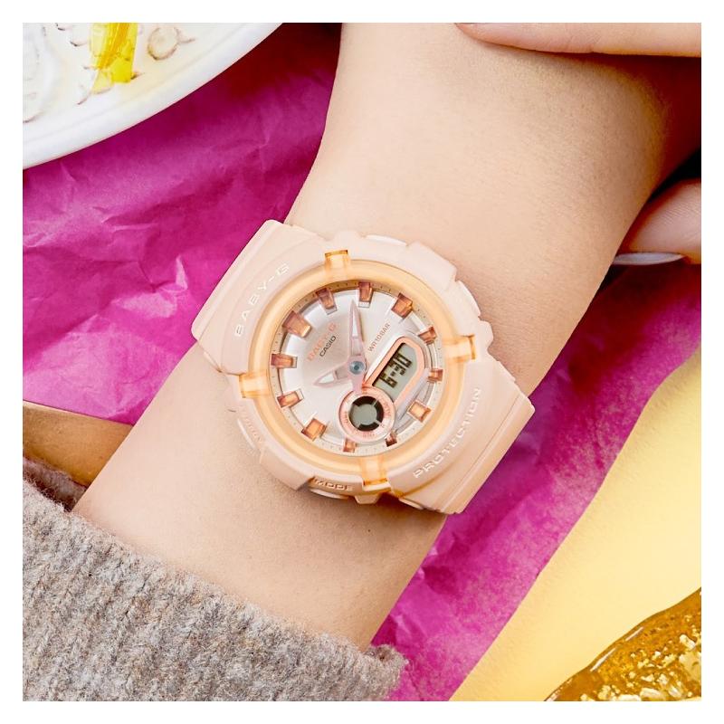 Casio CASIOBABY-G Series 100 Meters Waterproof Quartz Movement Resin Strap Japanese and Korean Watch Women's Watch Pink Dial BGA-280SW-4A
