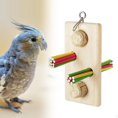 Parrot Chewing Toys Chew Toy African Grey Macaws Conures Swing Wooden Sticks Colorful for