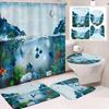 31Style 4Pcs Funny Shower Curtains Bathroom Curtain With Hooks Decor Waterproof Cat Dog 3d Bath 180*180cm Creative Personality Shower Curtain