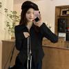 POLO Neck Pleated Slim Top Women's French Solid Casual Irregular Tops Vintage Harajuku Korean Y2k Top Spring and Summer