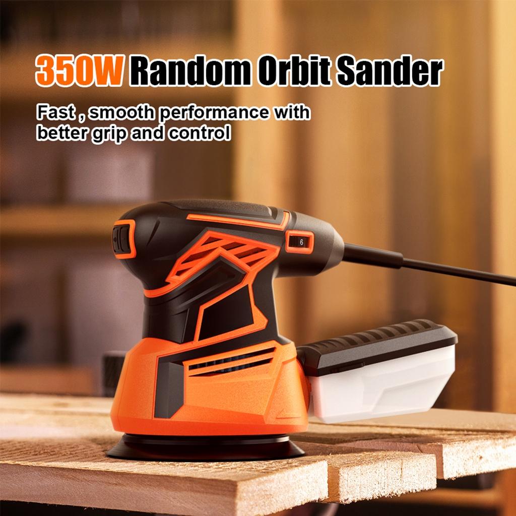 

350 Вт Круглая эксцентриковая шлифмашина Электрическая шлифмашина для дерева Полировальная машина с 20 шт. 125 мм наждачной бумаги Пылесборник