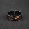 Personlity Adjustable Ring Male Copper Jewelry Opening Size Popular Gold Black Collision Lava Ring For Men Anniversaty Gift