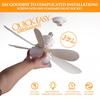 IRALAN Ceiling Fans with Light and Silent E27 Base 3 Color Dimming Sealing Fan Led Lighting for Room Kitchen Living Room Lights