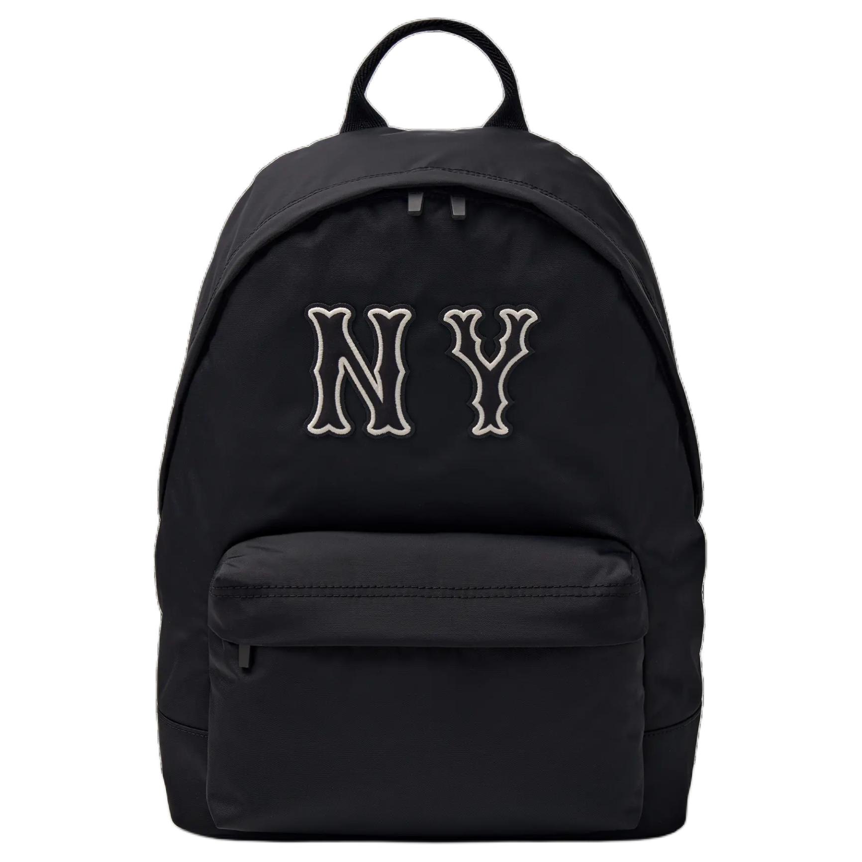 

MLB Solid Color Fashion Minimalist Logo Patch Zipper Closure Nylon Backpack Unisex Backpack Black 3ABKM054N-50BKS Black
