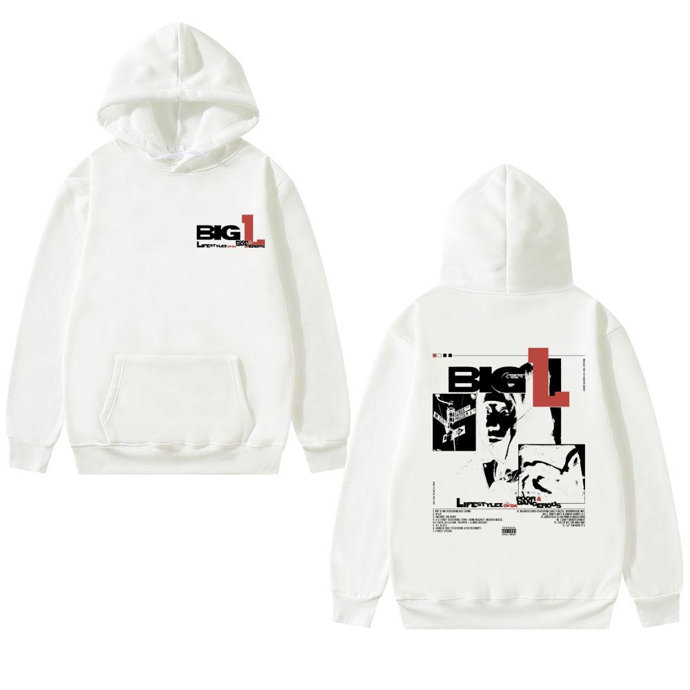 Raper The Notorious Big L Lifestylez of The Poor and Dangerous Bluza z kapturem Biggie Smalls Bluza męska Hip Hop Luźne bluzy z kapturem