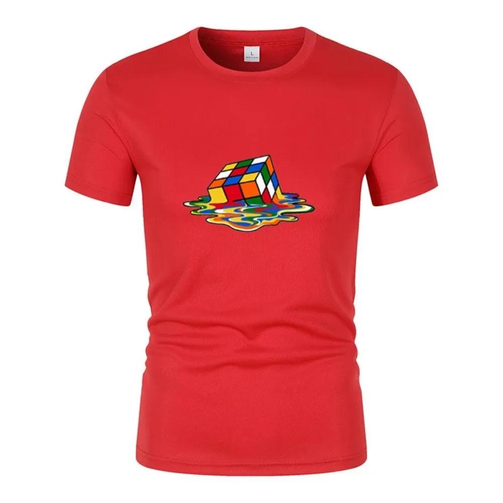 Summer New Fashionable And Interesting Rubik'S Printed Men'S Short-Sleeved T-Shirt Harajuku Street Casual Unisex Sports Top