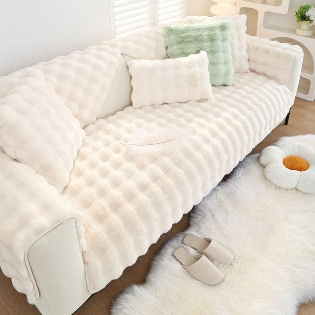 

Stylish Thickened 4 Seater Couch Cover Non-Slip Plush Ultra-Soft Sofa Slipcover Furniture Protector Cushion cover30x50cm бежевый
