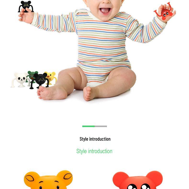 Cartoon Suction Cup Silicone Building Blocks - Interactive, Versatile, and Soft Toys for Kids