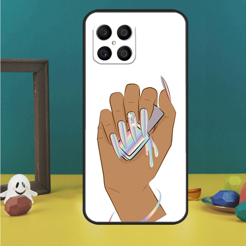 

Nail Polish Phone Case For Huawei P40 Lite P50 P30 P20 Pro Nova 9 5T Honor X9 X8 X7 50 Back Cover P Smart 2021