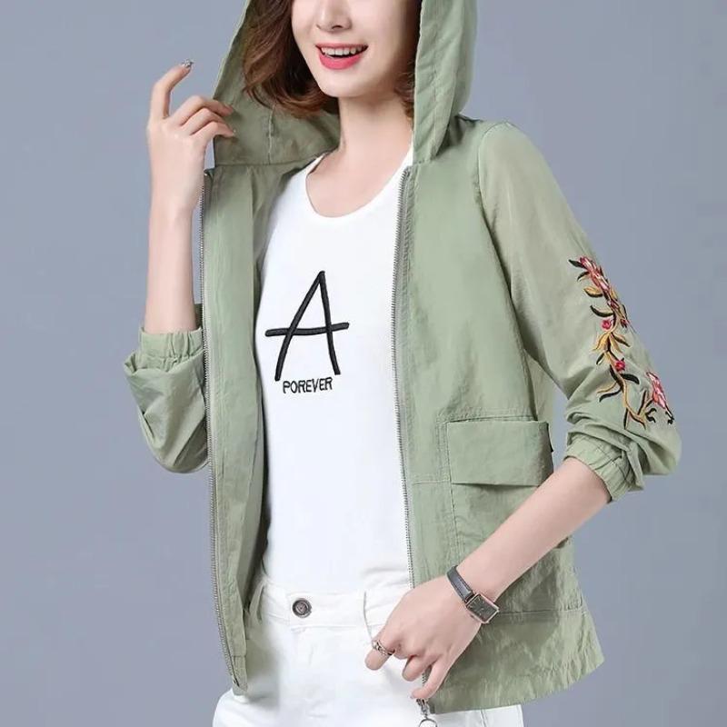 Women's Summer Sun Protection UV Breathable Sun Protection Clothing Jacket for Women Loose Thin Short Coat