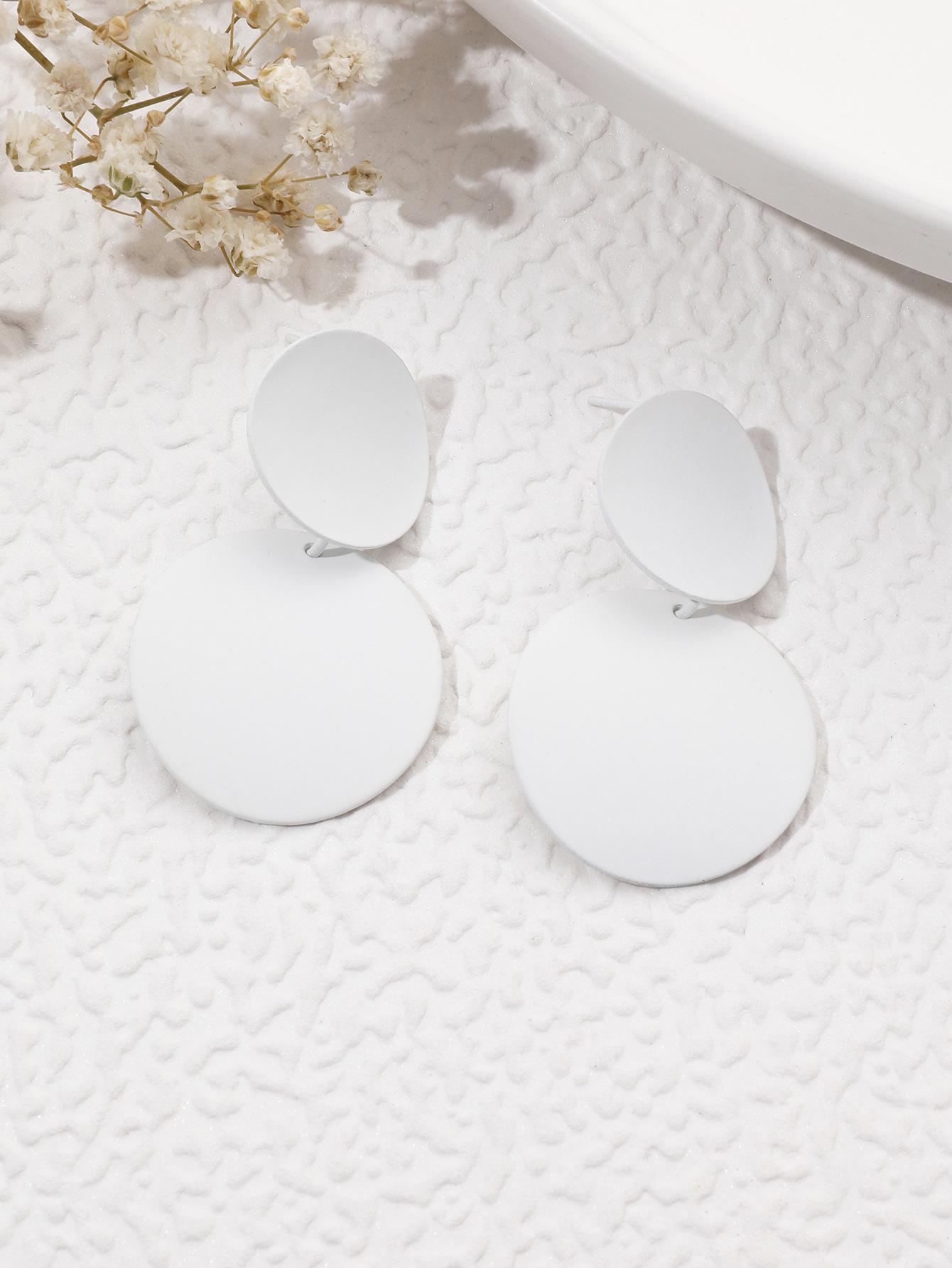 

Минималистичные круглые серьги-кисточки - Двухслойные геометрические украшения для ушей