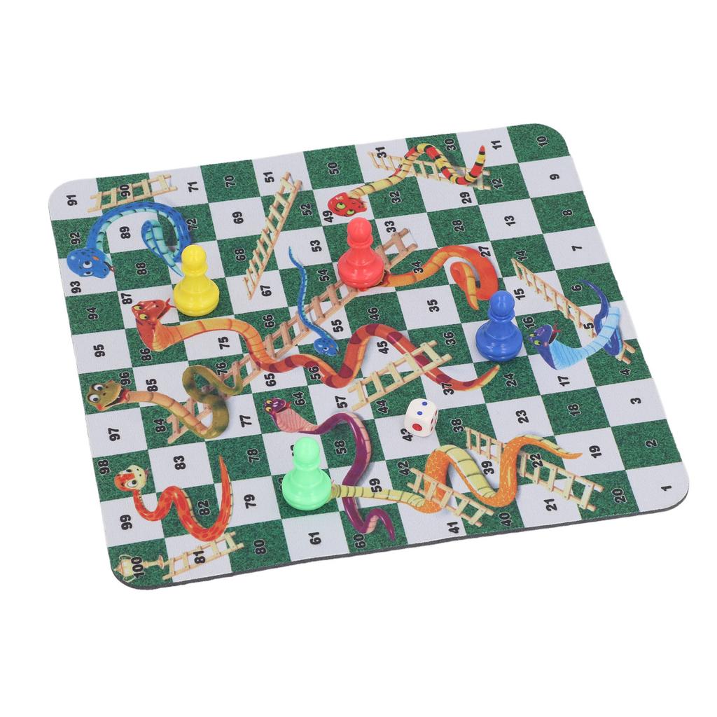 Board Game Set 24cm Plastic Foldable Chess Board 4 Chess Pieces Portable Travel Chess Game Toy with Storage Bag