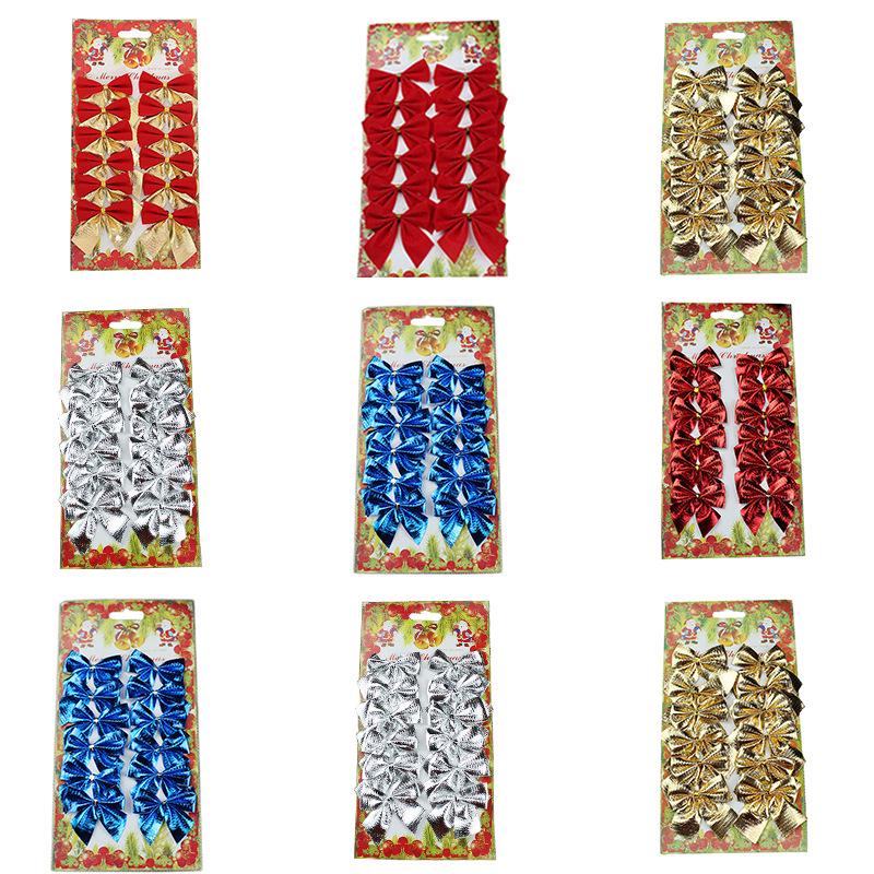 Christmas Tree Small Flocked Bows - 5.5CM - Pack of 12 Holiday Decorations