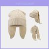 Cute Bunny Ears Knit Hat For Winter Outdoor Warmth With Sun Protection For Girls
