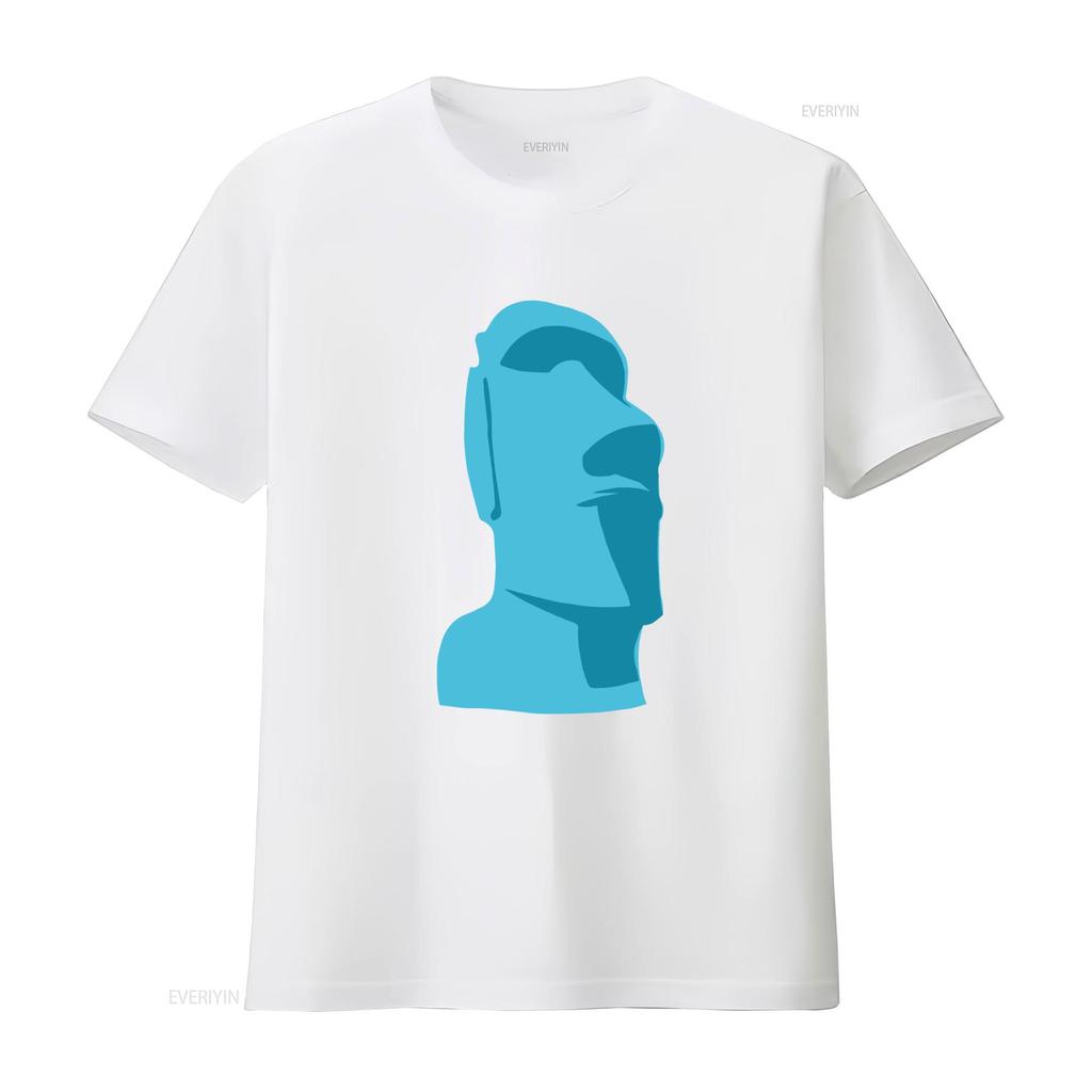 Moai T Shirt Easter Island Tiki Rapa Nui Statue Hawaii Polynesian Totem  Vintage Washed Graphic Soft Homme Casual Slightly