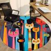 1pc Colorful Cats Office Round Area Rug, Indoor Mat Suitable For Office, Under Office Chairs Bedroom Living Room Home Decor, Room Deco
