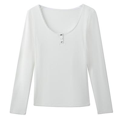 Autumn New Low-neck Lace Bottoming Shirt with European and American Long-sleeved T-shirt Women's Jacket Inside and Outside