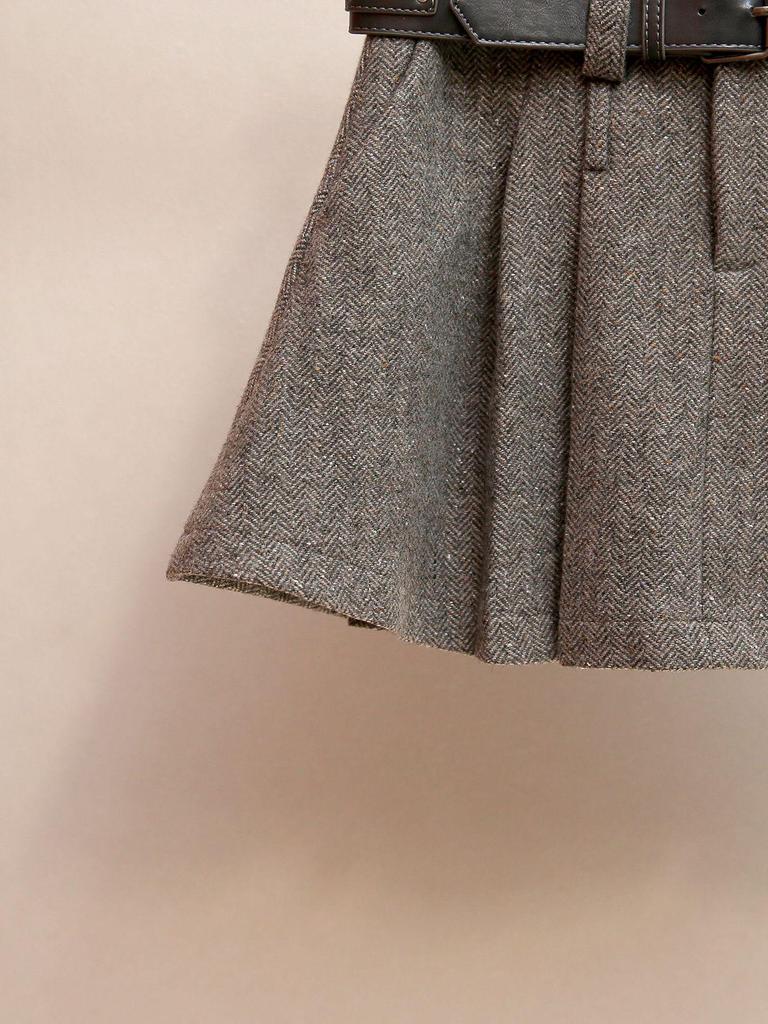 Elegante Completo Donna Autunnale Stile Retrò Francese Giacca e Gonna