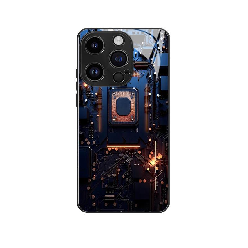 Mechanical Glass Circuit Board for Apple 16 Mobile Phone Case Iphone17 Fashion Advanced Sense 15 Hard Case Protective Case