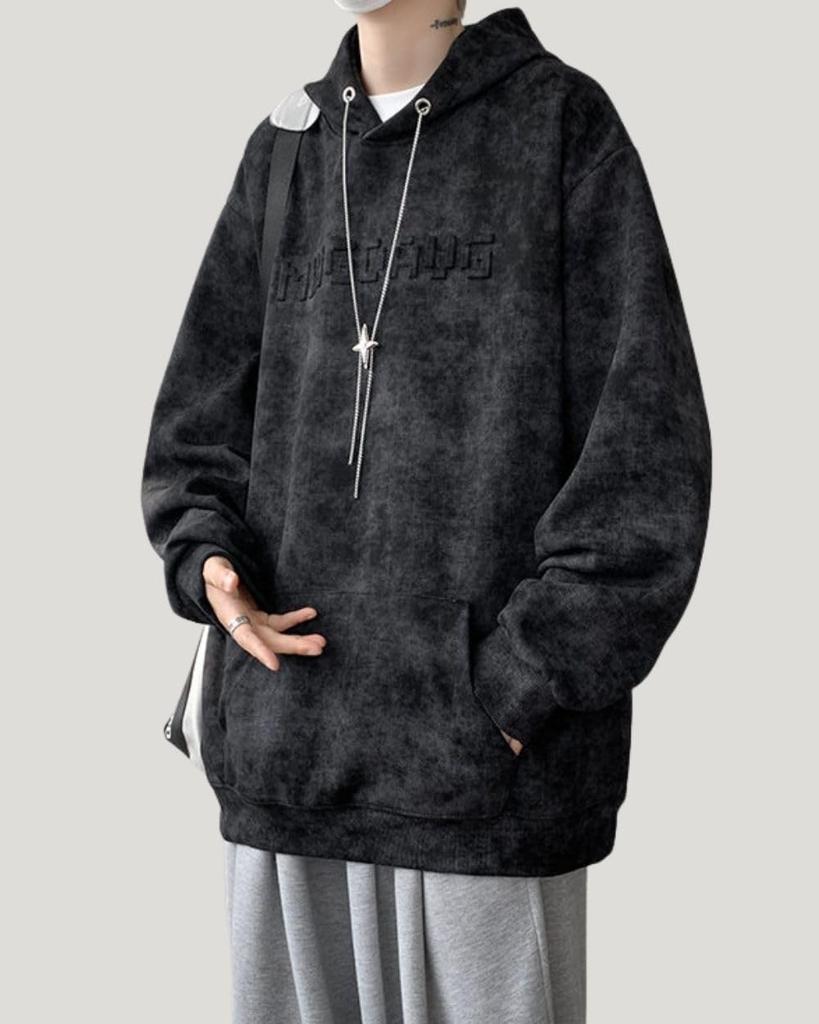 Long Sleeve Plus Loose with Pullover [foveitaa] Men's Hoodie, Sizes, Fit, Simple, Stylish, Tie-Dye Design, Hooded, Spring, Autumn, Winter, Outdoor,