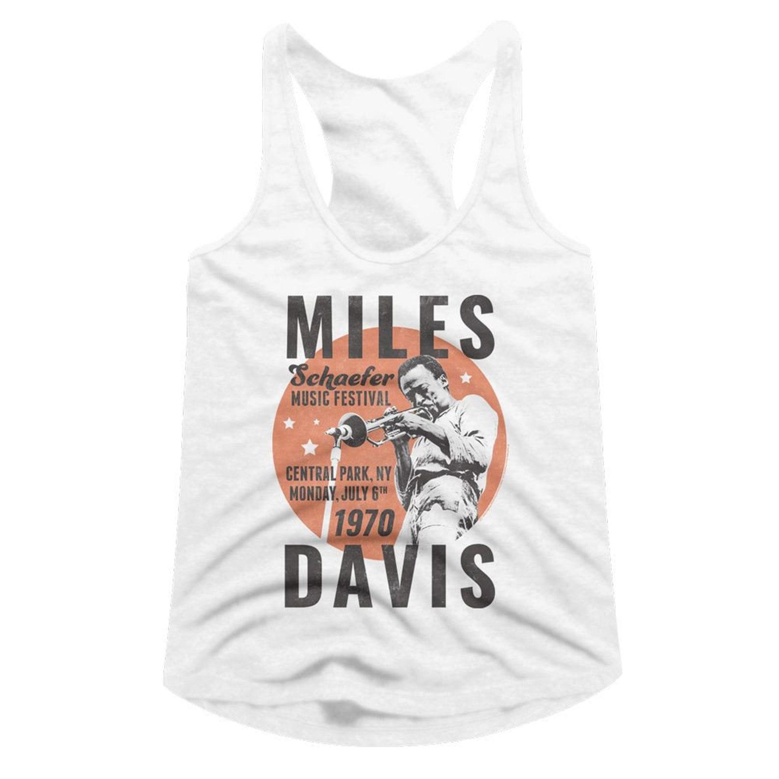 Женский топ-майка на бретелях-борцовках Miles Davis 1970 Circle White, приталенный S