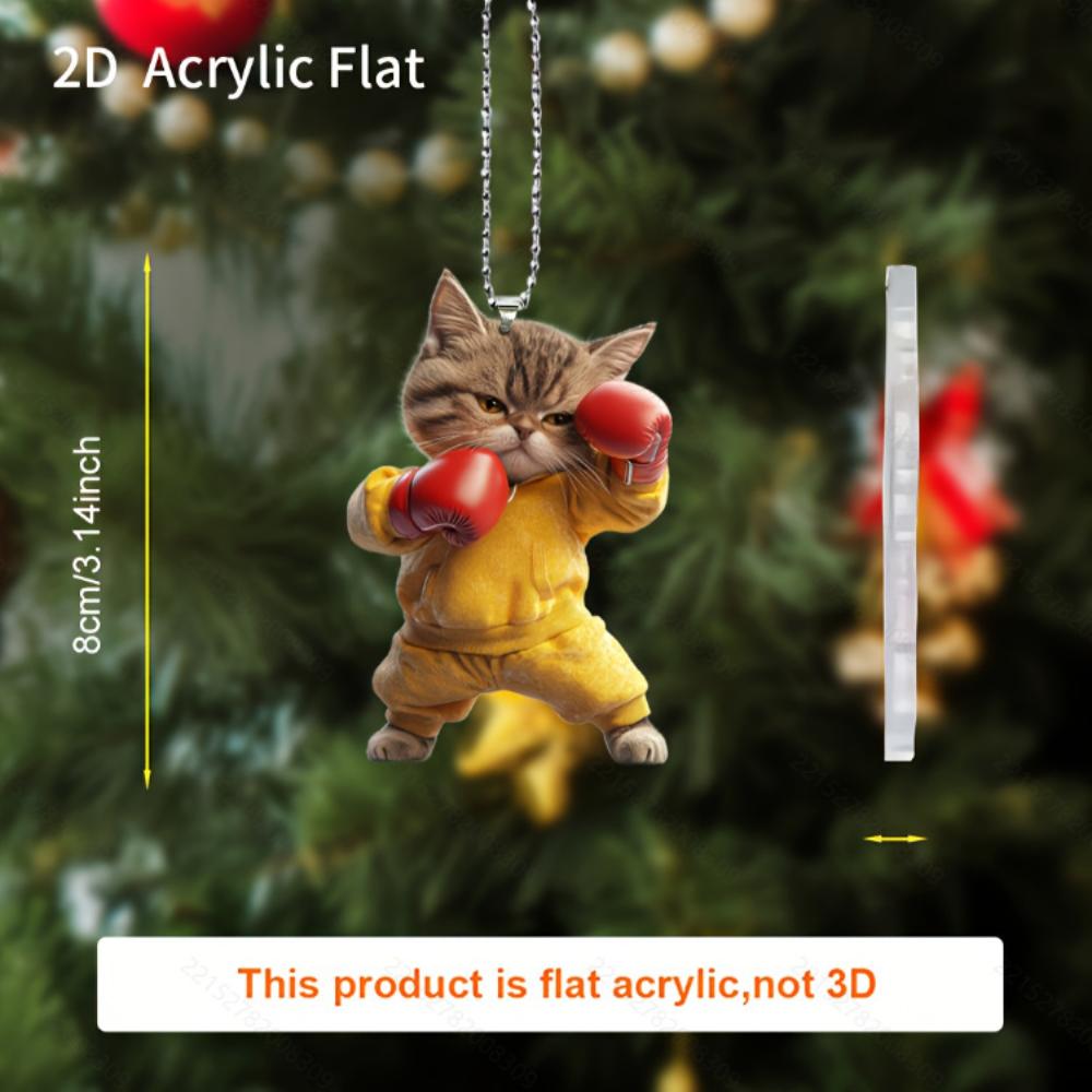 8cm Acrylic flat facing cat gun car pendant dog riding motorcycle backpack pendant home decoration angel pig handicraft 1Pcs