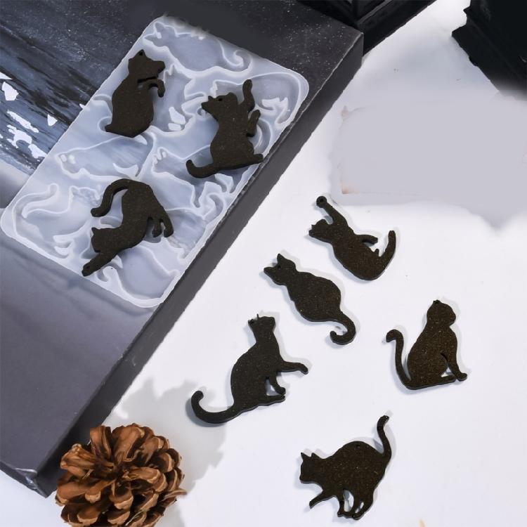 8 Cavity Cats Pendant Mold Multifuntional DIY Cats Pendant Mold Sturdy and Reusable Silicone Jewelry Accessory Molds