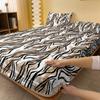 Simple Modern Curve Geometry Printed Fitted Sheet Matte Bed Cover Bedding Set for Bedroom Decor