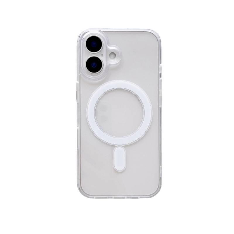 Klare magnetische Acrylhülle für iPhone 16 Pro & iPhone 15 mit weichem Rand & harter Schale