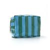 Mini Waterproof PVC Striped Makeup Bag Easy To Clean Travel Toiletry Organizer for Kids Teens Adults Use
