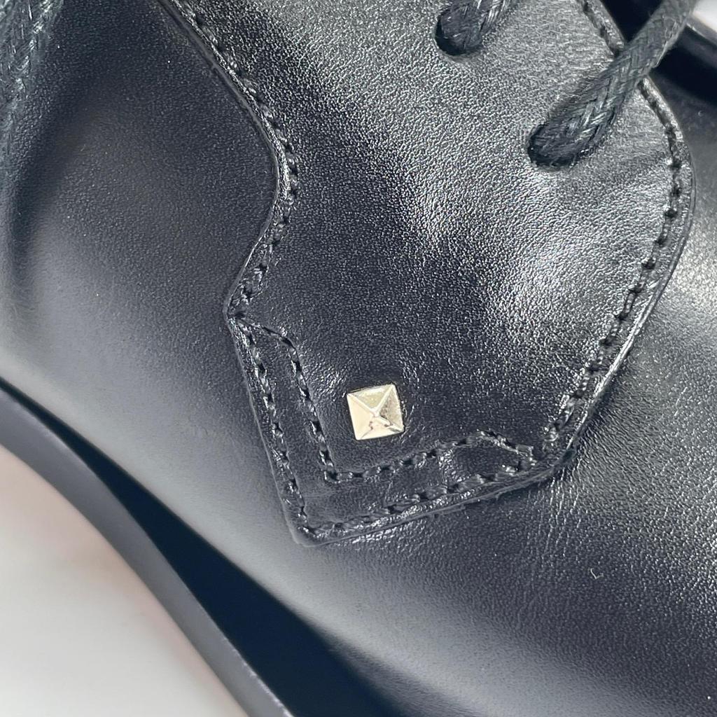 Great Valentino Garavani Leather Shoes Studs Black Leather Women 38 BDJ56RW Used