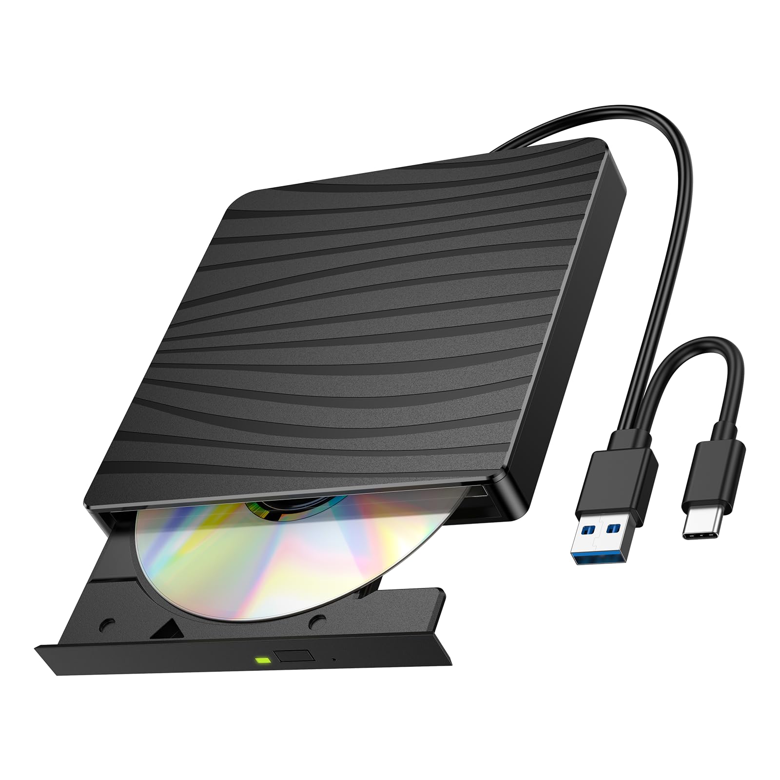 

New External DVD Zebra USB 8X 24X CD Optical Compatible with Windows and Mac [2025 Low-Noise Drive, Print, 3.0/2.0 & Type-C Compatible, High-Speed