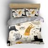 Cute Cartoon Cats and Milk Pattern Bedding Duvet Cover Set  (1*Duvet Cover 2*Pillowcases, without duvet insert)