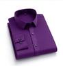 Men's European Style Non-Iron Solid Color Stretch Long Sleeve Business Shirt