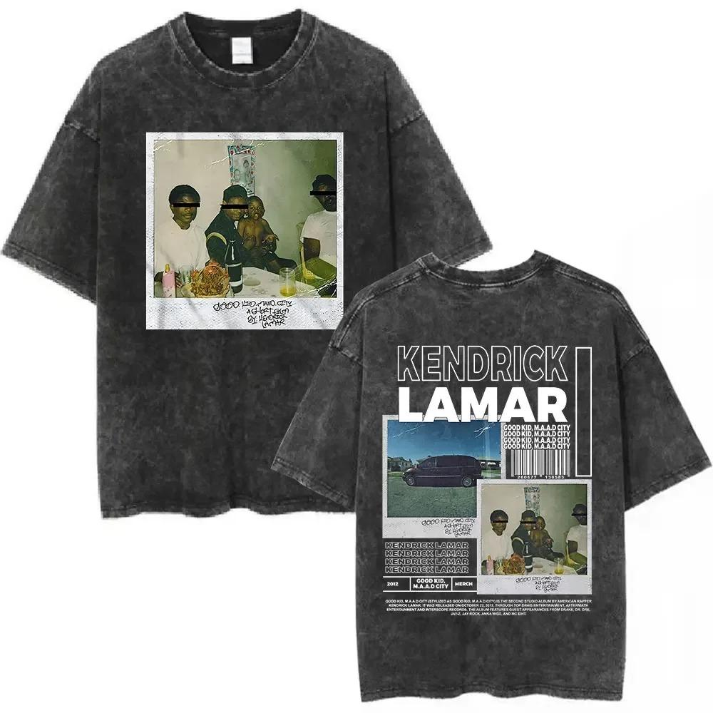 Washed Vintage Rapper Kendrick Lamar & SZA Grand National Tour 2026 T-shirts They Not Like Us Graphic T Shirt Men Hip Hop Tshirt