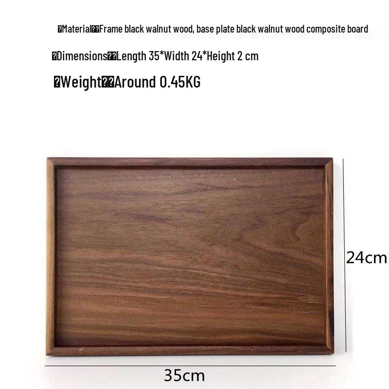 

UOSUUOSU Black Walnut Rectangular Serving Tray 35cm x 24cm x 2cm