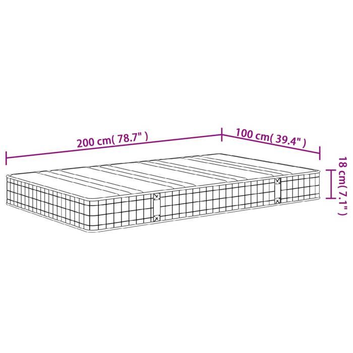 VidaXL Medium Bonnell Spring Mattress 100x200 Cm 372930