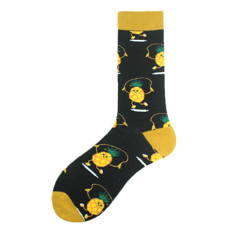 Cool Hip Hop Crew Socks Men Funny Animal Squirrel Shark Dinosaur Boxing Dog Fortune Cat Sokken Harajuku Divertidos Chaussette